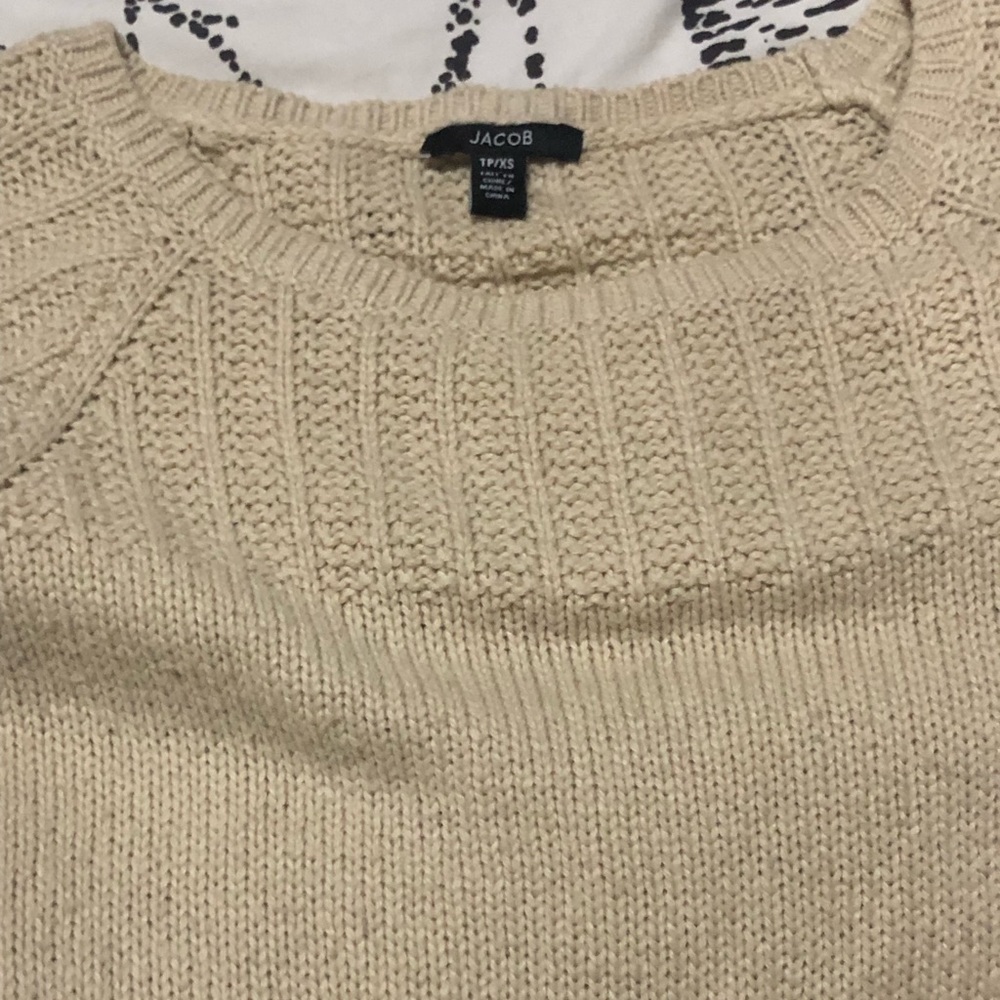JACOB | Beige Knitted Sweater | Crew Neck | XS